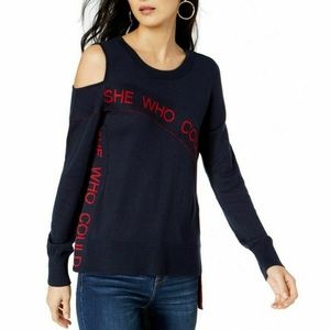 INC Womens Graphic-print Asymmetrical Cut-Out Top